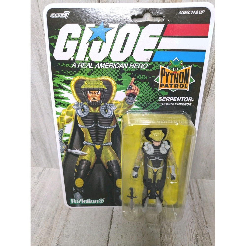 Super7 Reaction+ G.I. Joe Python Patrol Serpentor Cobra Emperor Action Figure